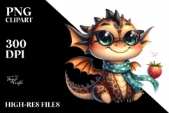 Cute Baby Dragon | Smiling Big Eyes Clipart Product Image 1