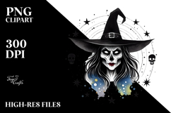Simple Watercolor Retro Evil Witch PNG Product Image 2