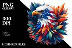 Abstract Vibrant Watercolor Eagle, Transparent PNG Product Image 3