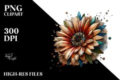 Stained Gerbera Metallic Insertions | Clipart Product Image 1