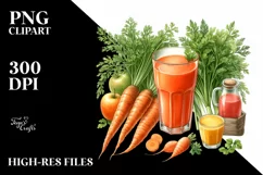 Watercolor Carrot Juice Clipart Product Image 1