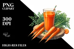 Watercolor Carrot Juice Clipart Product Image 1