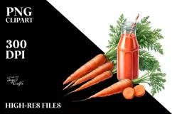Watercolor Carrot Juice Clipart Product Image 1