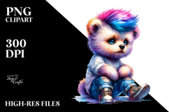Vibrant Baby Bear with Cool Haircut PNG Product Image 2