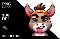 Playful Cartoon Donkey PNG Product Image 2