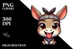 Sassy Donkey with Bandana PNG Product Image 2