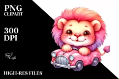 Colorful Baby Lion Resting Baby Car Product Image 1