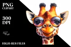 Funny Cute Giraffe Watercolor Sunglasses Smiling Product Image 3