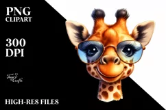 Funny Cute Giraffe Watercolor Sunglasses Smiling Product Image 1