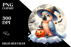 Cute Baby Macaw on Cloud for Halloween PNG Product Image 2