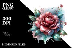 Camellia with Metallic Insertions | Sublimation | Clipart Product Image 1