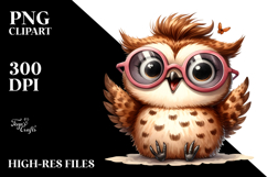 Watercolor Funny Owl Excited | Sublimation | Clipart Product Image 2