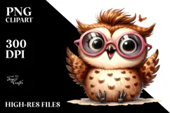 Watercolor Funny Owl Excited | Sublimation | Clipart Product Image 2