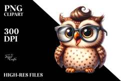 Watercolor Funny Owl Excited | Sublimation | Clipart Product Image 2