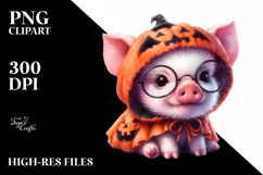 Halloween Baby Pig Watercolor Sticker | Sublimation | Product Image 3