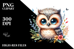 Energetic Baby Owl PNG Product Image 2