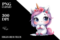 Funny Unicorn with Big Eyes, Transparent PNG Product Image 2