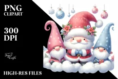 Vintage Santa with Gnomes, High-Res PNG Product Image 3