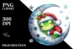 Summer Christmass Frog Baby Watercolor Cute Clipart Product Image 3