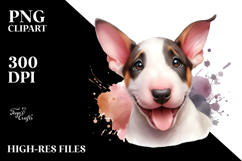 Watercolor Baby Cartoon Bull Terrier PNG Product Image 2
