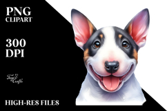 Watercolor Baby Cartoon Bull Terrier with Big Eyes JPEG Product Image 2