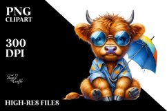 Vibrant Baby Highlandcow with Cool Haircut PNG Product Image 3