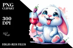 Bunny Wine Tongue | Sublimation | Clipart Product Image 3