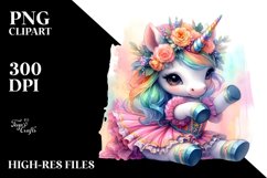 Colorful Unicorn in Farandole Dancer&#039;s Attire, PNG Product Image 3