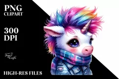Vibrant Baby Unicorn, PNG Product Image 2