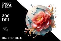 Abstract Glossy Camellia, Transparent PNG Product Image 2