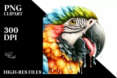 Funny Cute Macaw Watercolor Tongue Dripping Product Image 3