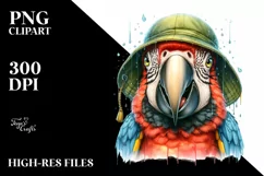 Funny Cute Macaw Smiling | Watercolor Clipart Product Image 3