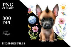Cute Baby Malinois, Sublimation PNG Product Image 2
