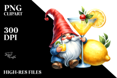 Whimsical Gnome Cocktail Lemon PNG Product Image 2