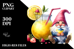 Whimsical Gnome Cocktail Lemon PNG Product Image 2