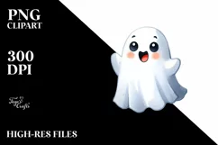 Funny Ghost Halloween Clipart PNG Product Image 3