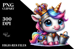 Goofy Unicorn with Knight's Helmet PNG Product Image 2