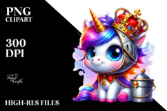 Goofy Unicorn with Knight's Helmet PNG Product Image 2