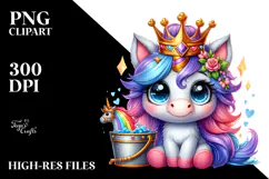 Goofy Unicorn with Knight's Helmet PNG Product Image 2