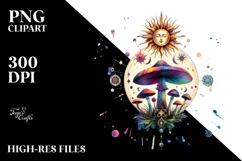 Vibrant Celestial Mushroom PNG Product Image 2