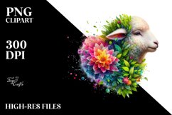 Abstract Vibrant Watercolor Lamb, Transparent PNG Product Image 3