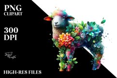 Abstract Vibrant Watercolor Lamb, Transparent PNG Product Image 1