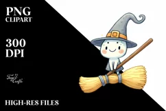 Funny Watercolor Broom | Sublimation | Clipart Product Image 1