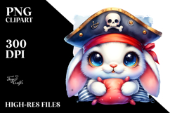 Goofy Bunny with Pirate Hat PNG Product Image 2