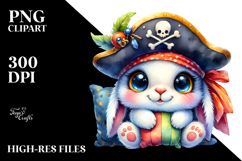 Goofy Bunny with Pirate Hat PNG Product Image 2