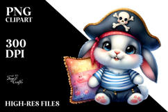 Goofy Bunny with Pirate Hat PNG Product Image 2