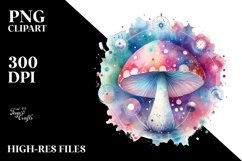 Colorful Magical Celestial Mushroom | Clipart Product Image 1