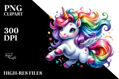 Vibrant Jumping Unicorn PNG Product Image 2