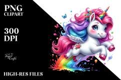 Vibrant Jumping Unicorn PNG Product Image 2
