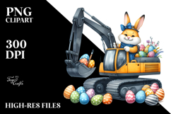 Funny Easter Excavator PNG Product Image 2